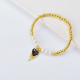 Pulseras bolitas Oro Laminado con mode corazon y perlas