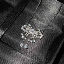 collar de mariposa de diamantes de moda para mujer