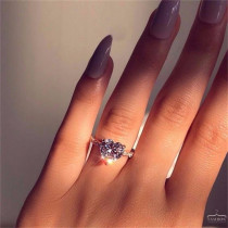 anillos lujos de compromiso de corazon de diamante para mujer