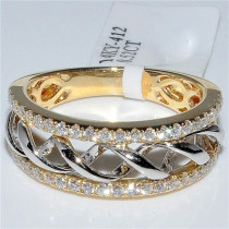 anillos de oro dorado 18k con diamantes de moda para mujer