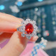 anillos de natural rubi con diamantes para mujer