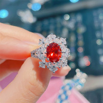 anillos de natural rubi con diamantes para mujer