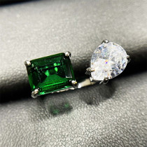 anillos personalizados de natural esmeralda con  cristal para mujer