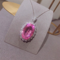 collares de natural curazo rosa con diamantes para mujer