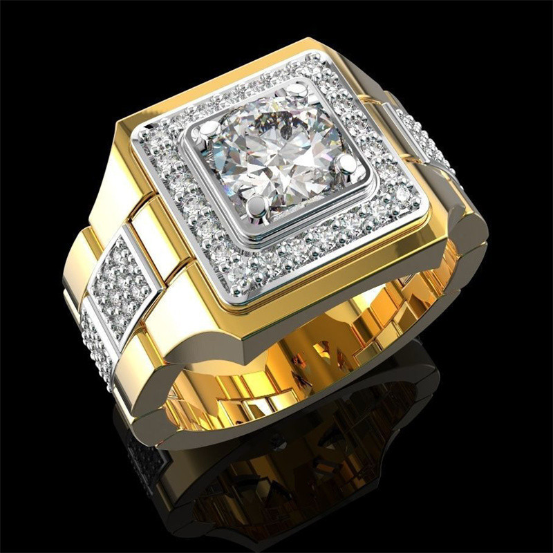 US$ 1.48 - anillos lujos de compromiso de oro con para hombre Joyas De Acero Por Mayor