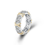 anillos de circonita oro laminado lujo para mujer