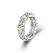 anillos de circonita oro laminado lujo para mujer