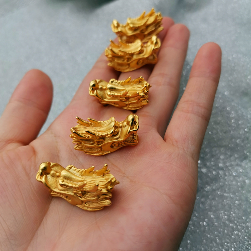 pulseras sencillas de dragon de oro para hombre
