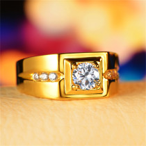 anillos lujos de oro blanco con diamante para hombre