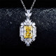 collar de cuarzo amarillo con diamantes para mujer