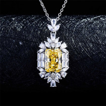 collar de cuarzo amarillo con diamantes para mujer