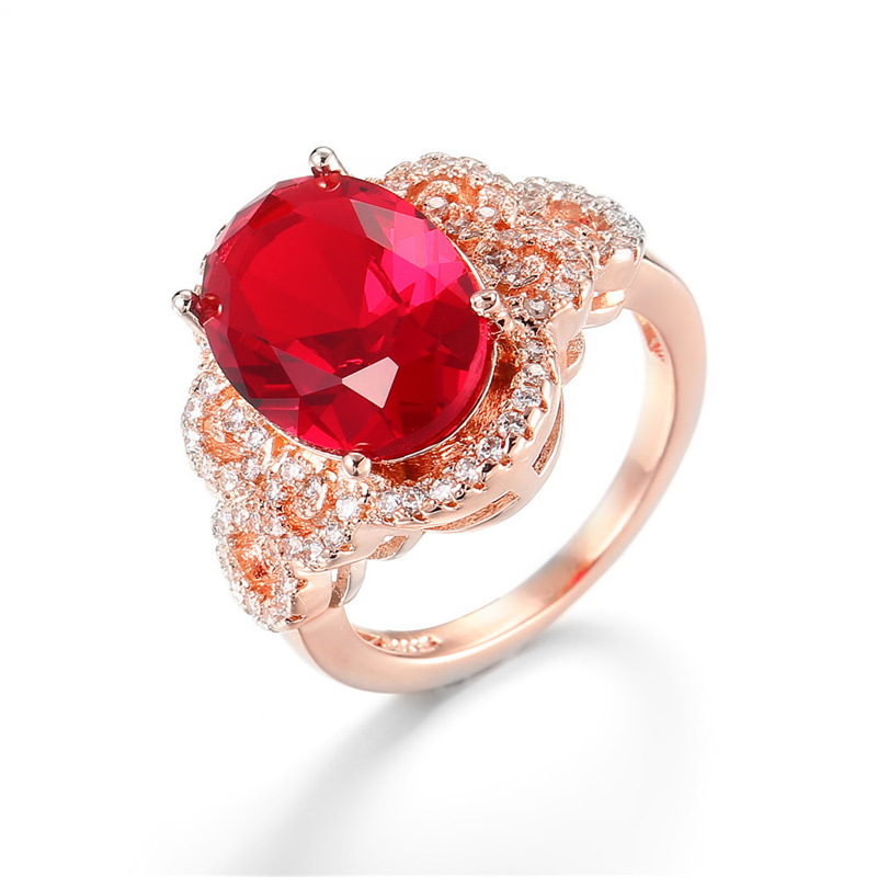 anillos de matrimonio de diamantes con rubi para mujer