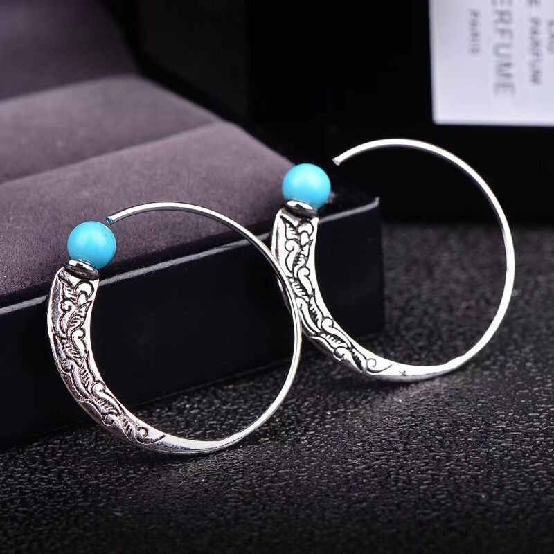anillos antiguos plateados con piedra azul para mujer