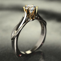 anillos de compromiso de corazones y flechas de circonia diamante 1k para mujer
