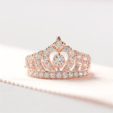 anillos de cpmromiso de oro rosa 18k de moda para mujer
