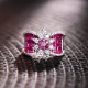 anillos hermosos de corona de rubi con diamantes para mujer