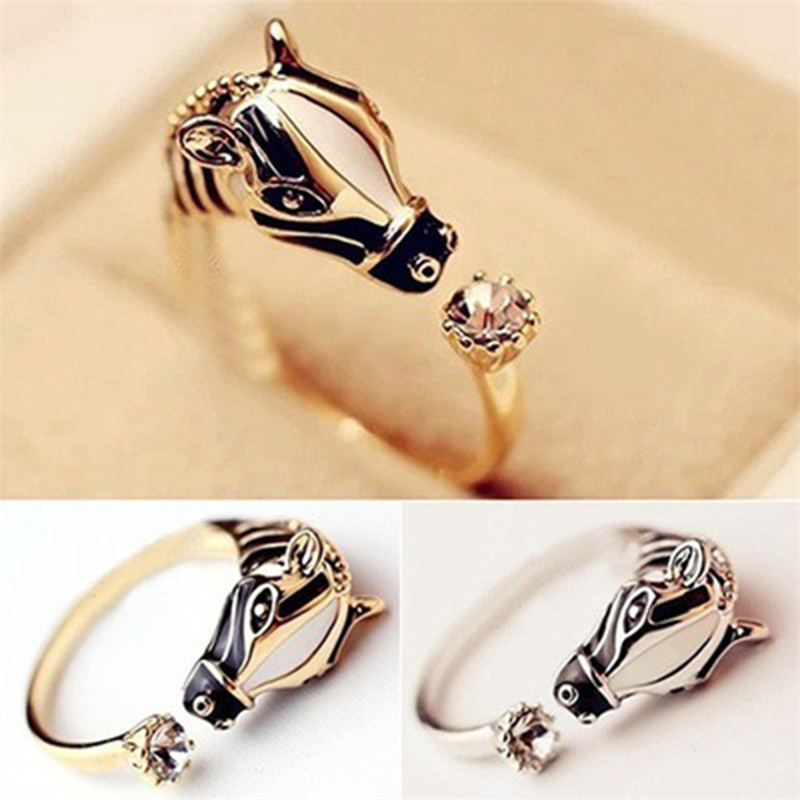 anillos personalizados de caballo ajustables para mujer