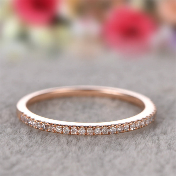 anillo oro rosa con diamantes para chica