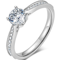 anillos bonitos de oro blanco con diamante para mujer