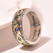anillos lujos de oro 18k con diamantes brillantes para boda