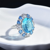 anillo ajustable de natural zafiro amatista con diamantes para mujer
