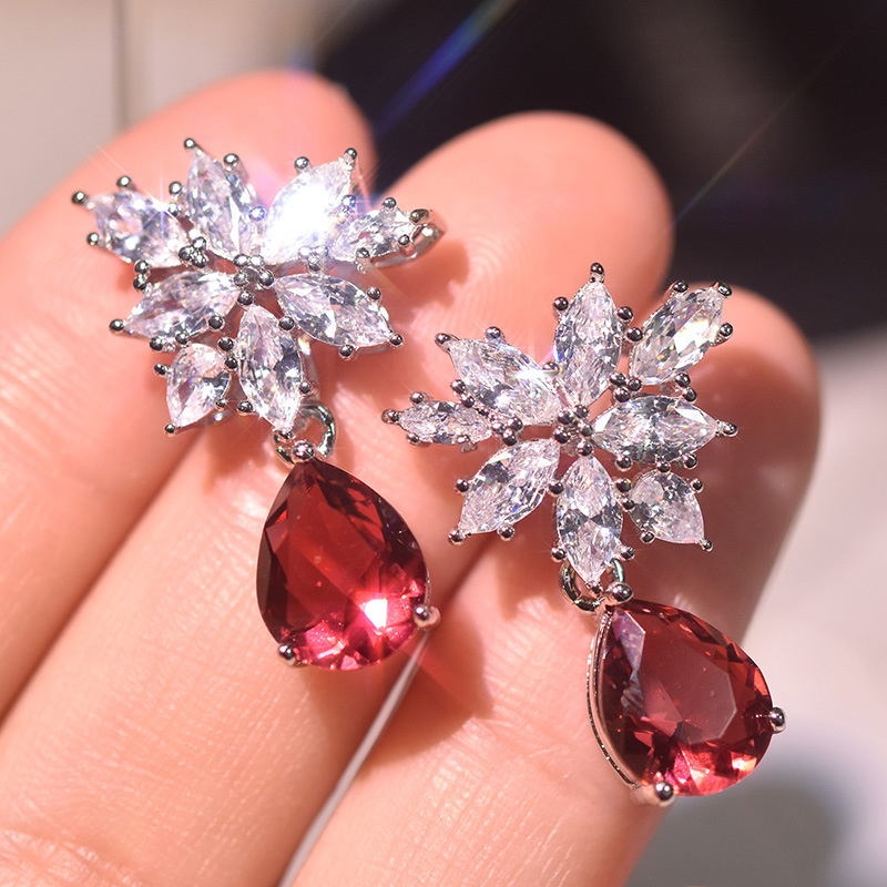 aetes bonitos de rubi con diamantes de moda para mujer