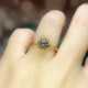 anillo oro blanco pt950 de antiguo moissanita ajustable para mujer