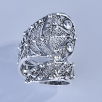 anillos antiguos plateados de serpiente de moda para mujer