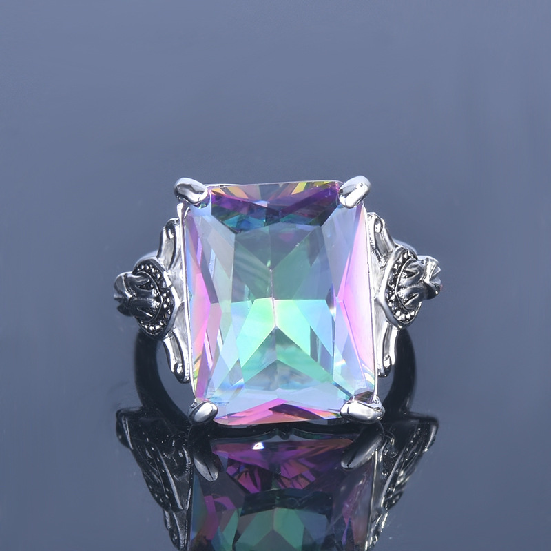 anillos personalizados de piedra preciosa de moda para mujer