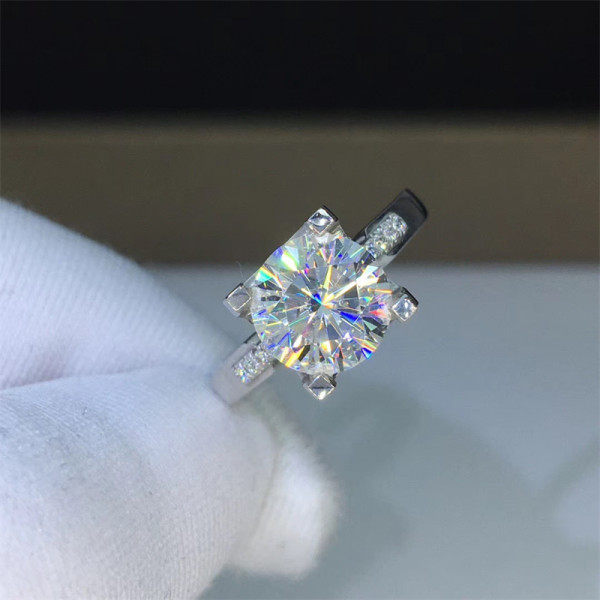 anillos ajustables de matrimonio de oro blanco pt950 con diamante para mujer
