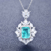 collares bonitos de natural paraiba azul aguamarina con diamantes para mujer
