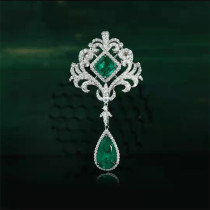 colgantes elegantes de gota de esmeralda con diamantes de para mujer