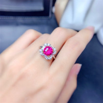 anillo de fugeos artificiales corte diamante de rosa piedra para adolescentes