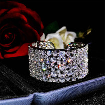 pulseras lujos llenas de diamante ajustable para mujer