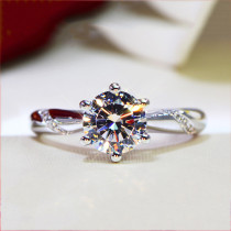 anillo hermoso de diamante oro blanco para mujer