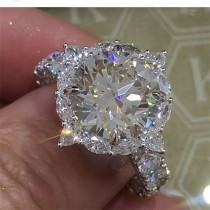 anillos bonitos de diamante lujo de moda para mujer