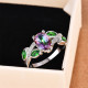 anillos bonitos de emerald cuarzo rosa de moda para mujer