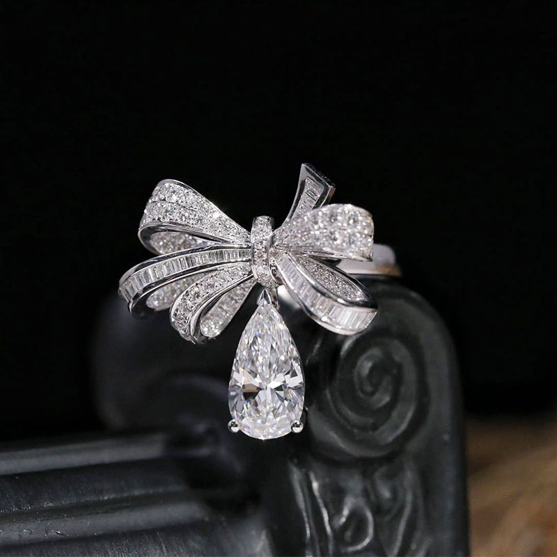 anillo de diamante de moda personalizado para mujer