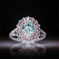anillos hermosos de aguamarina con diamantes para mujer