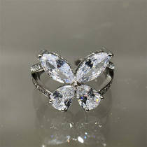 anillos lujos de mariposa de diamantes de moda para mujer