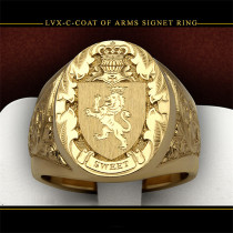 anillos antiguos de león de oro 18k para hombre