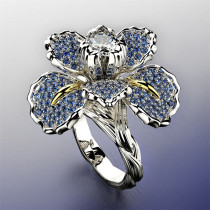anillos bonitos de flor de diamantes para mujer