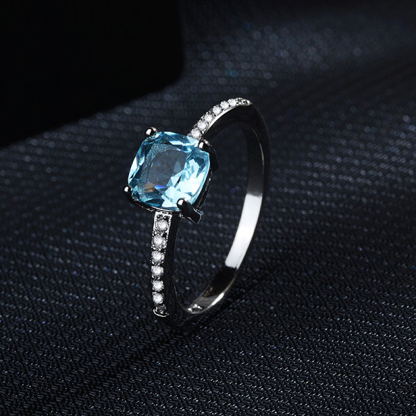 anillos sencillos de azul topacio londres lujos para mujer
