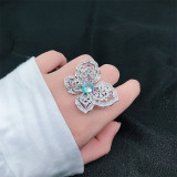 anillos hermosos de mariposa de diamante con zafiro para mujer