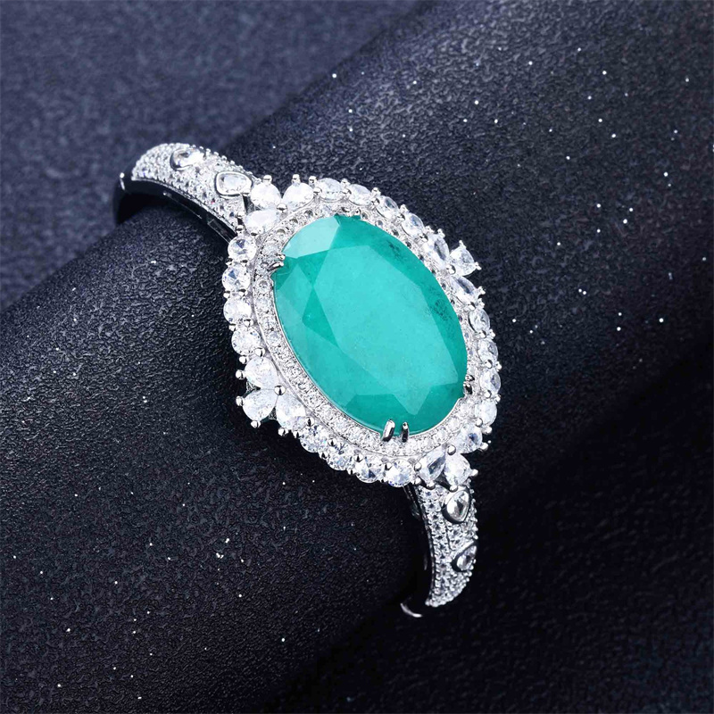 pulsera de natural paraíba y diamante lujo para fiestas y eventos