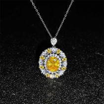 collares lujos de citrino con diamantes para mujer