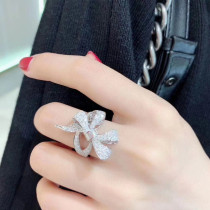 anillos bonitos plateados de mariposa de diamante para mujer