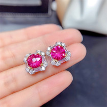 aretes de fugeos artificiales corte diamante de rosa piedra para adolescentes