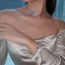 collar de mariposa de diamantes personalizados para mujer