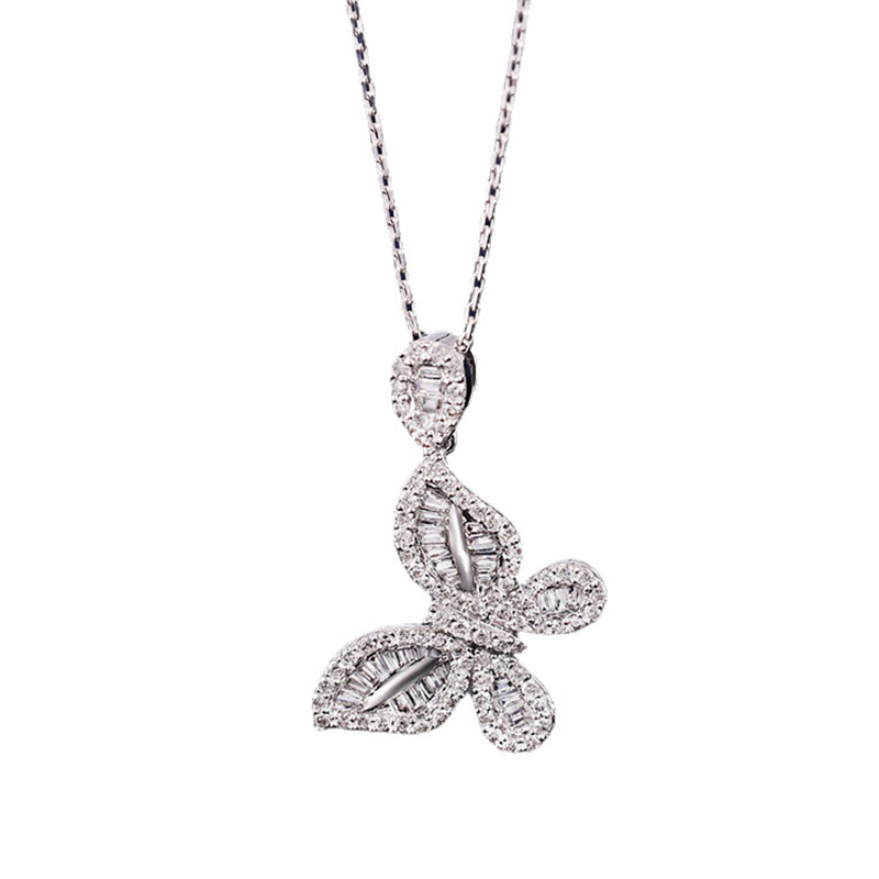 collar de mariposa de diamante para adolescentes